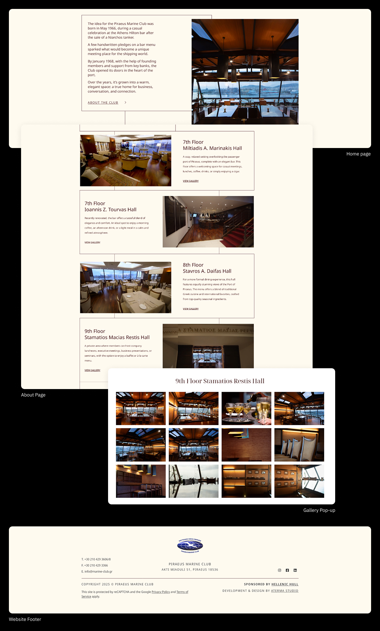 Piraeus Marine Club Subpages Design